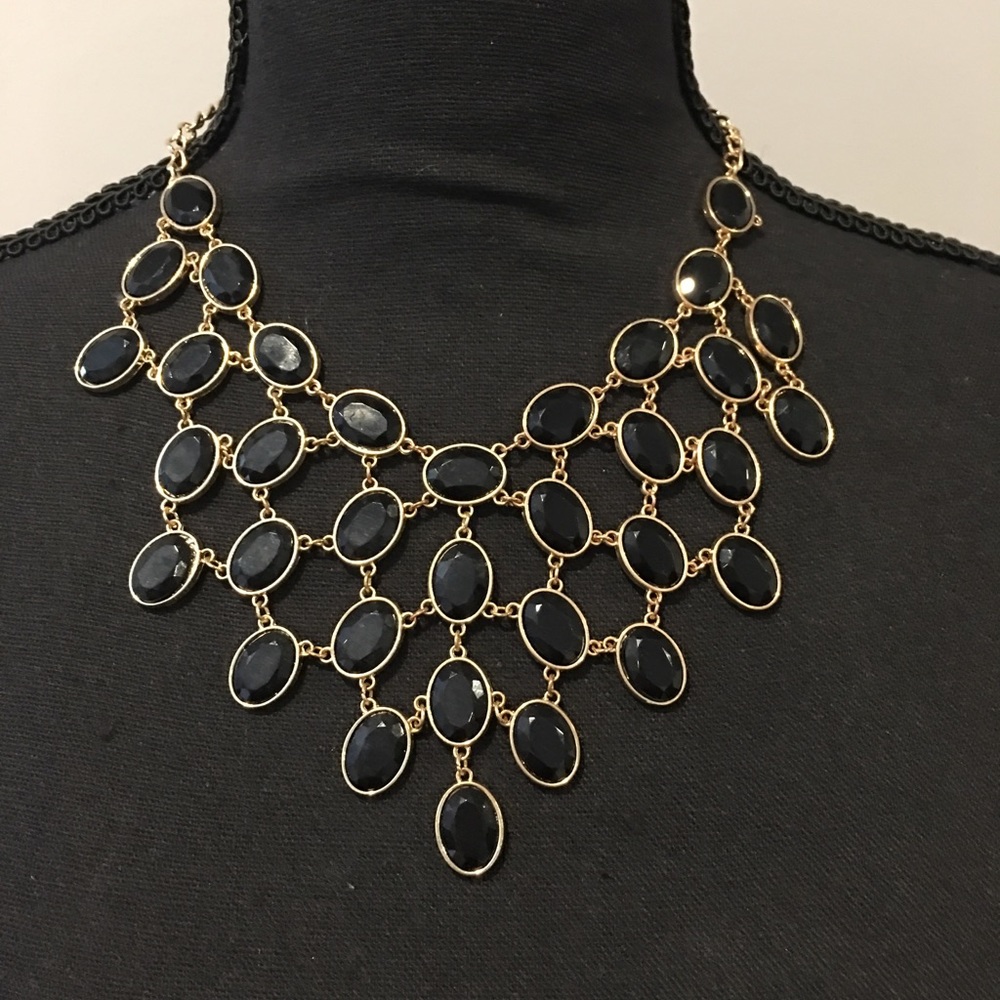 Black and Gold Statement Necklace